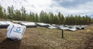 Glasopor storsekk på The Plus sitt grønne tak med solceller