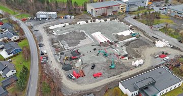 Nye Mosjøen videregående skole - Dronefoto: Consto