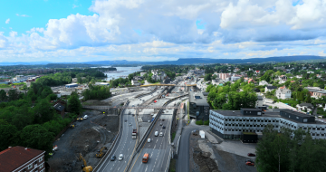 E18 Vestkorridoren Fornebukrysset-Strand. Foto: Weam Tesfazghi Weldegabrail / Statens vegvesen